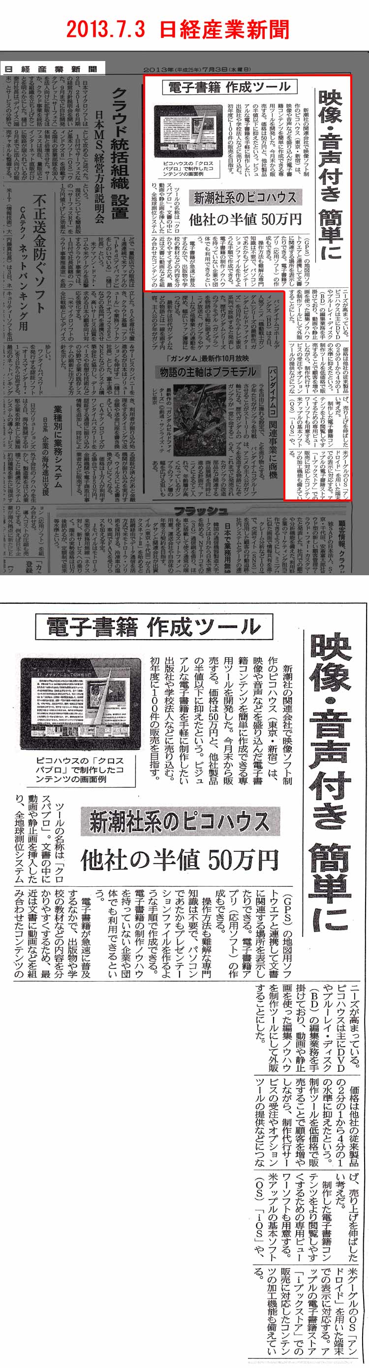 2013.7.3 日経産業新聞